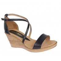 Marimea 38, 39 Sandale dama casual elegante din piele naturala Negru S7N2